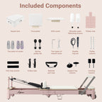 Li Fitness Pilates Reformer Set, Commercial Grade Foldable Pilates Machine with Jumpboard, Reformer Box, Pilates Mat & Socks for Home Workout, Gym Exercise Up to 280 KGs Capacity