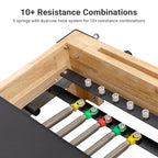 Lifitness Pilates Reformer Machine, Rubberwood Foldable 5-Spring with Jump Board & Pilates Box, 240 kg Capacity for Home Gym