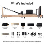 Lifitness Pilates Reformer Machine, Rubberwood Foldable 5-Spring with Jump Board & Pilates Box, 240 kg Capacity for Home Gym