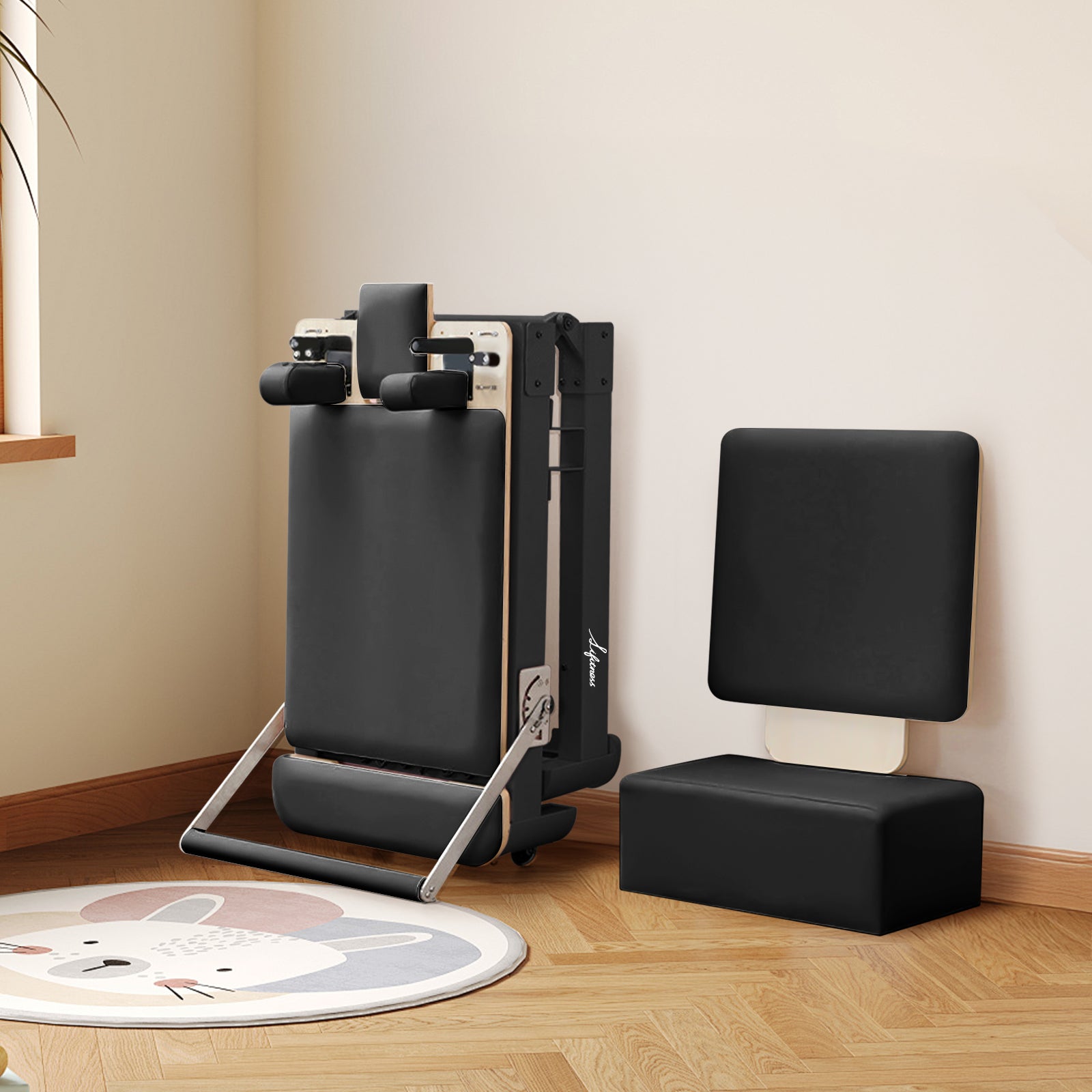 Li Fitness Pilates Reformer Set, Commercial Grade Foldable Pilates Machine with Jumpboard, Reformer Box, Pilates Mat & Socks for Home Workout, Gym Exercise Up to 280 KGs Capacity