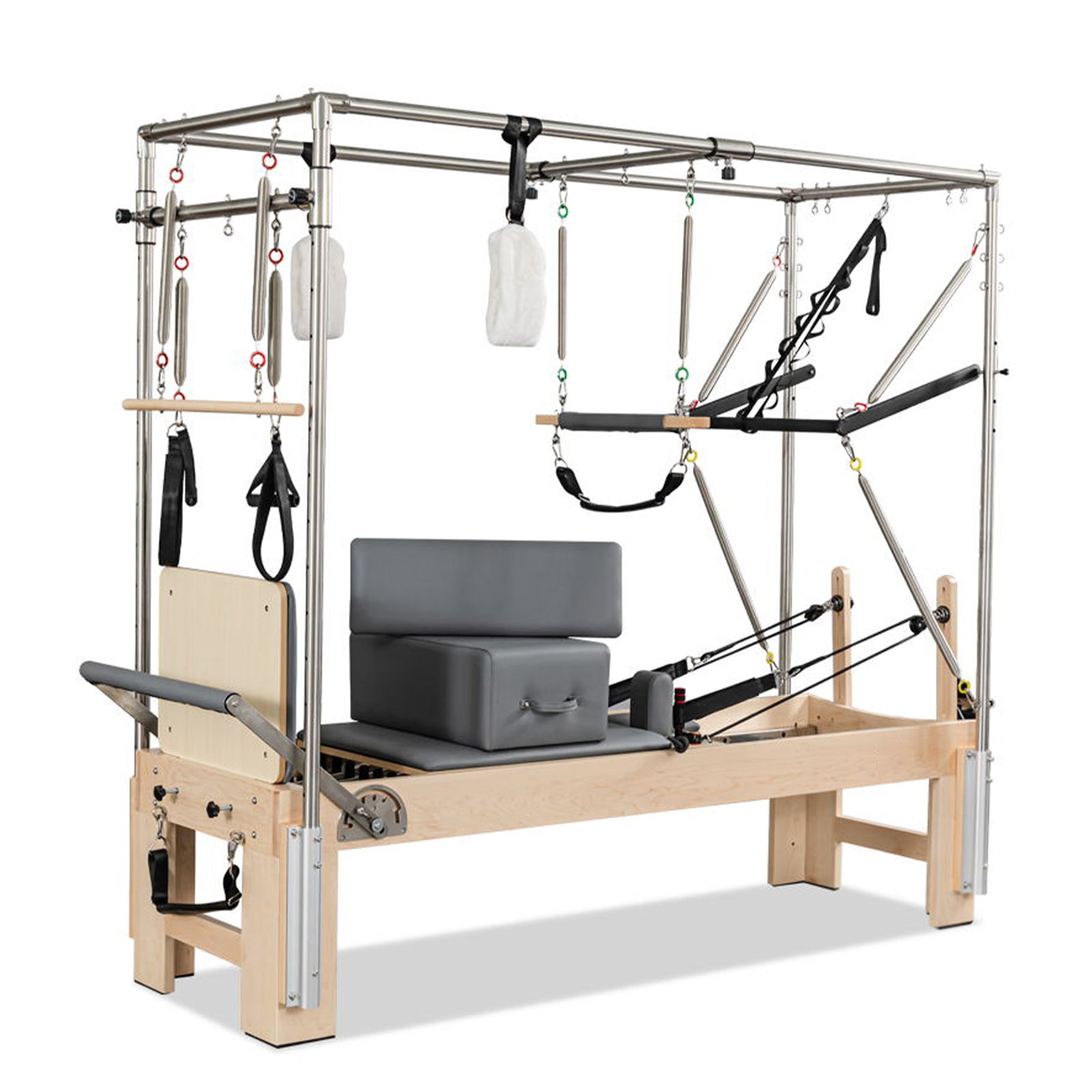 Pilates Reformer Machine,Pilates Reformer with Cadillac Tower, Pilates Reformer Equipment with Reformer Accessories,Reformer Box, Jump Board,Reformer Pilates Machine for Home Workouts Maple Wood