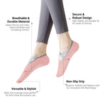 Pilates Socks for Women Non-Slip Grips & Straps, Yoga Socks Sticky Anti Skid for Barre Ballet Barefoot Workout