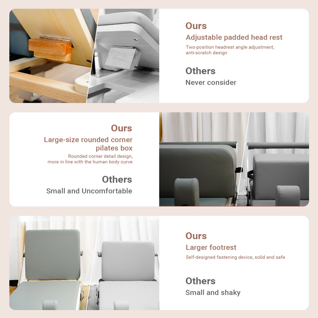 Li Fitness Pilates Reformer Set, Commercial Grade Foldable Pilates Machine with Jumpboard, Reformer Box, Pilates Mat & Socks for Home Workout, Gym Exercise Up to 280 KGs Capacity