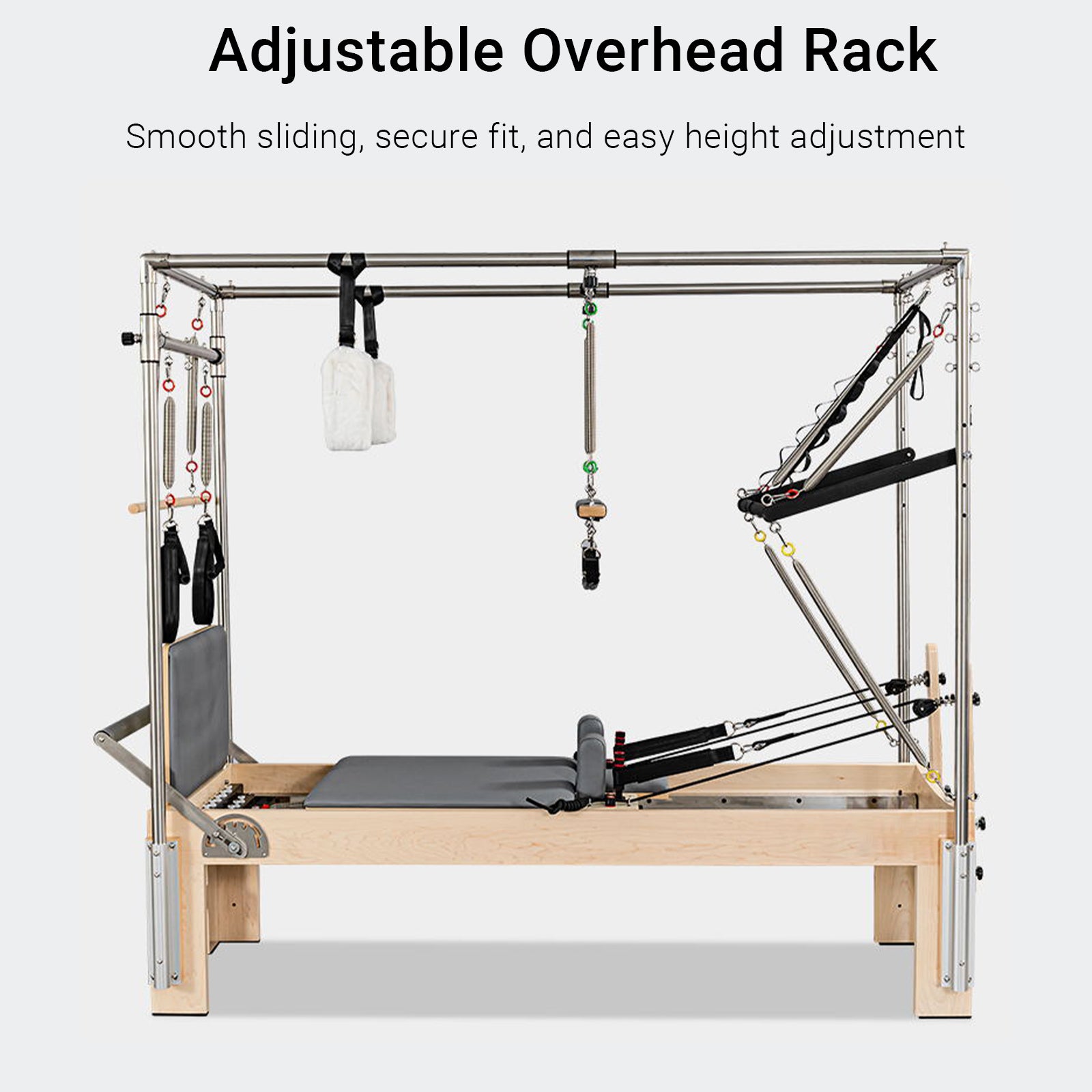 Pilates Reformer Machine,Pilates Reformer with Cadillac Tower, Pilates Reformer Equipment with Reformer Accessories,Reformer Box, Jump Board,Reformer Pilates Machine for Home Workouts Maple Wood