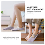 Pilates Socks for Women Non-Slip Grips & Straps, Yoga Socks Sticky Anti Skid for Barre Ballet Barefoot Workout