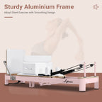 Li Fitness Pilates Reformer Set, Commercial Grade Foldable Pilates Machine with Jumpboard, Reformer Box, Pilates Mat & Socks for Home Workout, Gym Exercise Up to 280 KGs Capacity