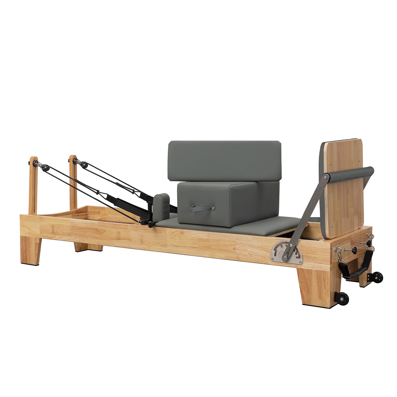 Lifitness Pilates Reformer,Rubberwood Pilates Reformer Bed for Home Workouts,Strengenth Training Machine with Jump Board,Pilaes Box