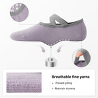 Pilates Socks for Women Non-Slip Grips & Straps, Yoga Socks Sticky Anti Skid for Barre Ballet Barefoot Workout
