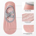 Pilates Socks for Women Non-Slip Grips & Straps, Yoga Socks Sticky Anti Skid for Barre Ballet Barefoot Workout