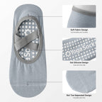 Pilates Socks for Women Non-Slip Grips & Straps, Yoga Socks Sticky Anti Skid for Barre Ballet Barefoot Workout