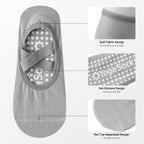 Pilates Socks for Women Non-Slip Grips & Straps, Yoga Socks Sticky Anti Skid for Barre Ballet Barefoot Workout