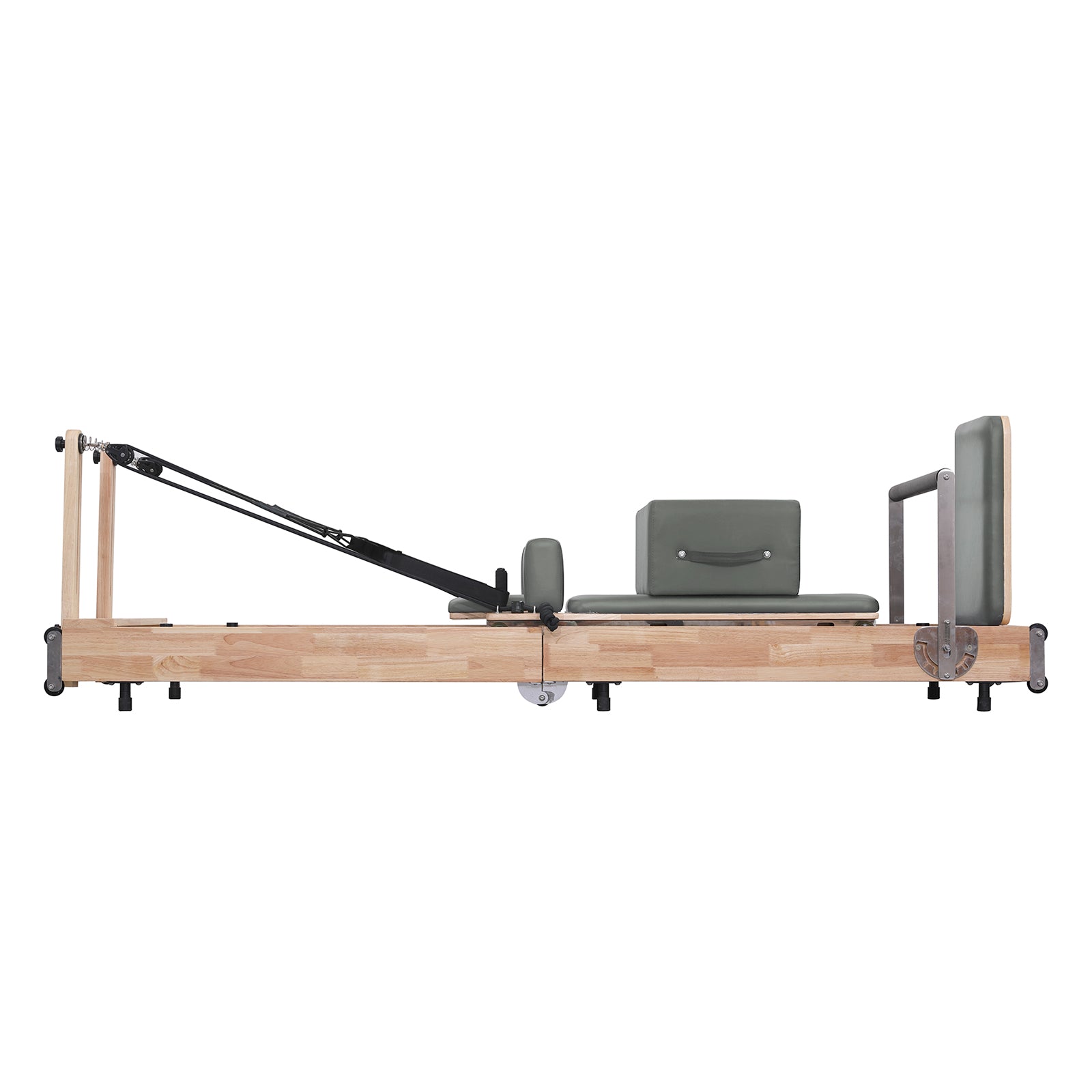 Lifitness Pilates Reformer Machine, Rubberwood Foldable 5-Spring with Jump Board & Pilates Box, 240 kg Capacity for Home Gym