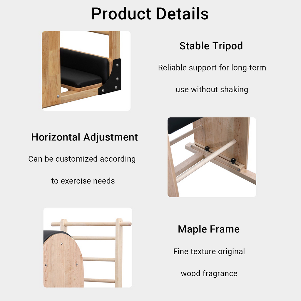 Pilates Ladder Barrel, Pilates Bucket Wooden Spine Corrector Pilates Machine for Balance Training, Core Strengthening and Stretching