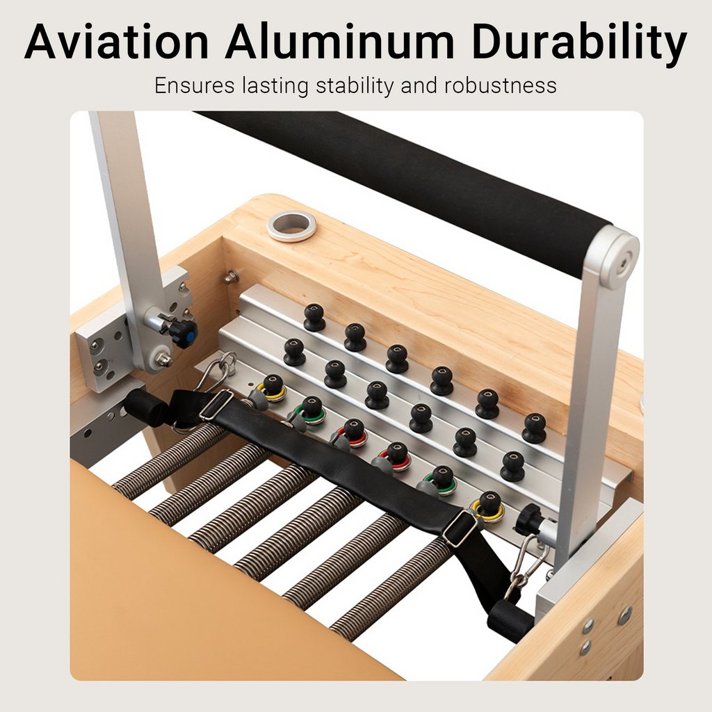 Pilates Reformer,Pilates Reformer Machine with Accessories Jump Board, Reformer Box for Home Workouts，Foldable Studio Grade Pilates Equipment Maple Wood