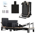 Li Fitness Pilates Reformer Set, Commercial Grade Foldable Pilates Machine with Jumpboard, Reformer Box, Pilates Mat & Socks for Home Workout, Gym Exercise Up to 280 KGs Capacity