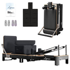 Li Fitness Pilates Reformer Set, Commercial Grade Foldable Pilates Machine with Jumpboard, Reformer Box, Pilates Mat & Socks for Home Workout, Gym Exercise Up to 280 KGs Capacity